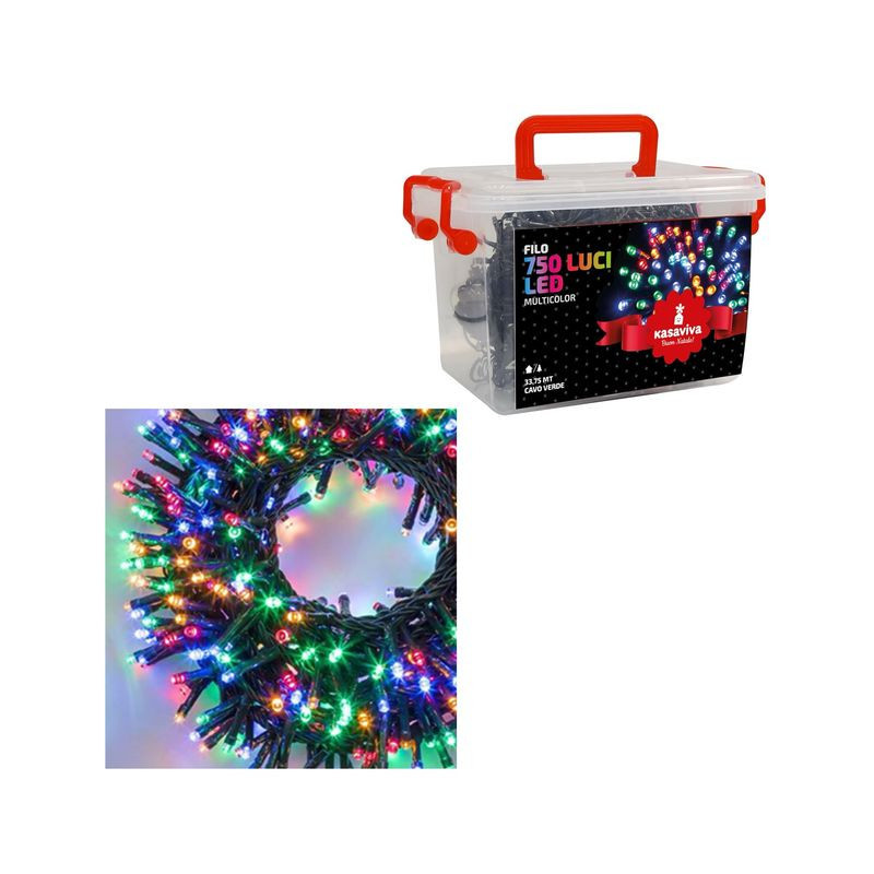 FILO LED 750 MULTICOLOR IN BOX 33,75MT. EAN 8034116418451 INGROSSO LUCI DI NATALE
