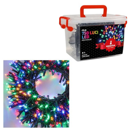 FILO LED 750 MULTICOLOR IN BOX 33,75MT. EAN 8034116418451 INGROSSO LUCI DI NATALE