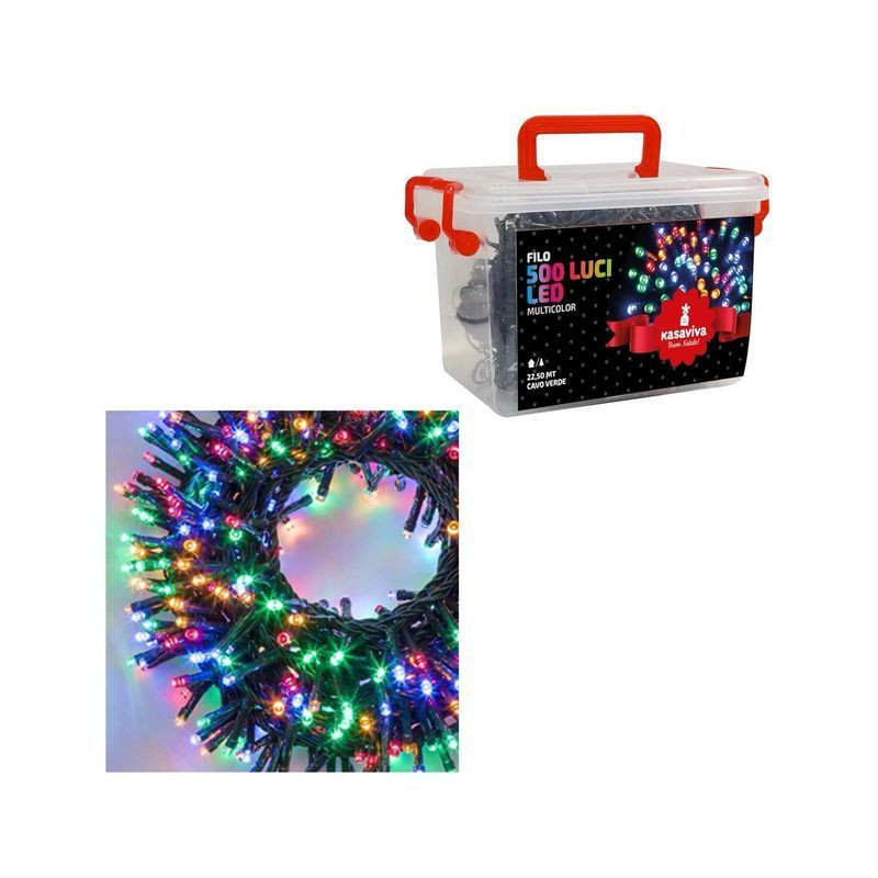 FILO LED 500 MULTICOLOR IN BOX 22,5MT EAN 8034116418420 INGROSSO LUCI DI NATALE