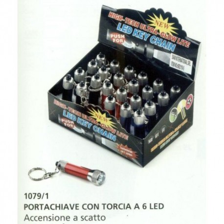 PORTACHIAVI C/TORCIA 6 LED