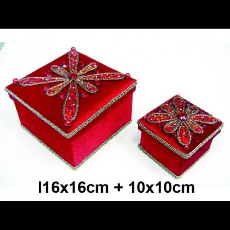 SET 2 BOX REGALO DECOR RED 15cm.